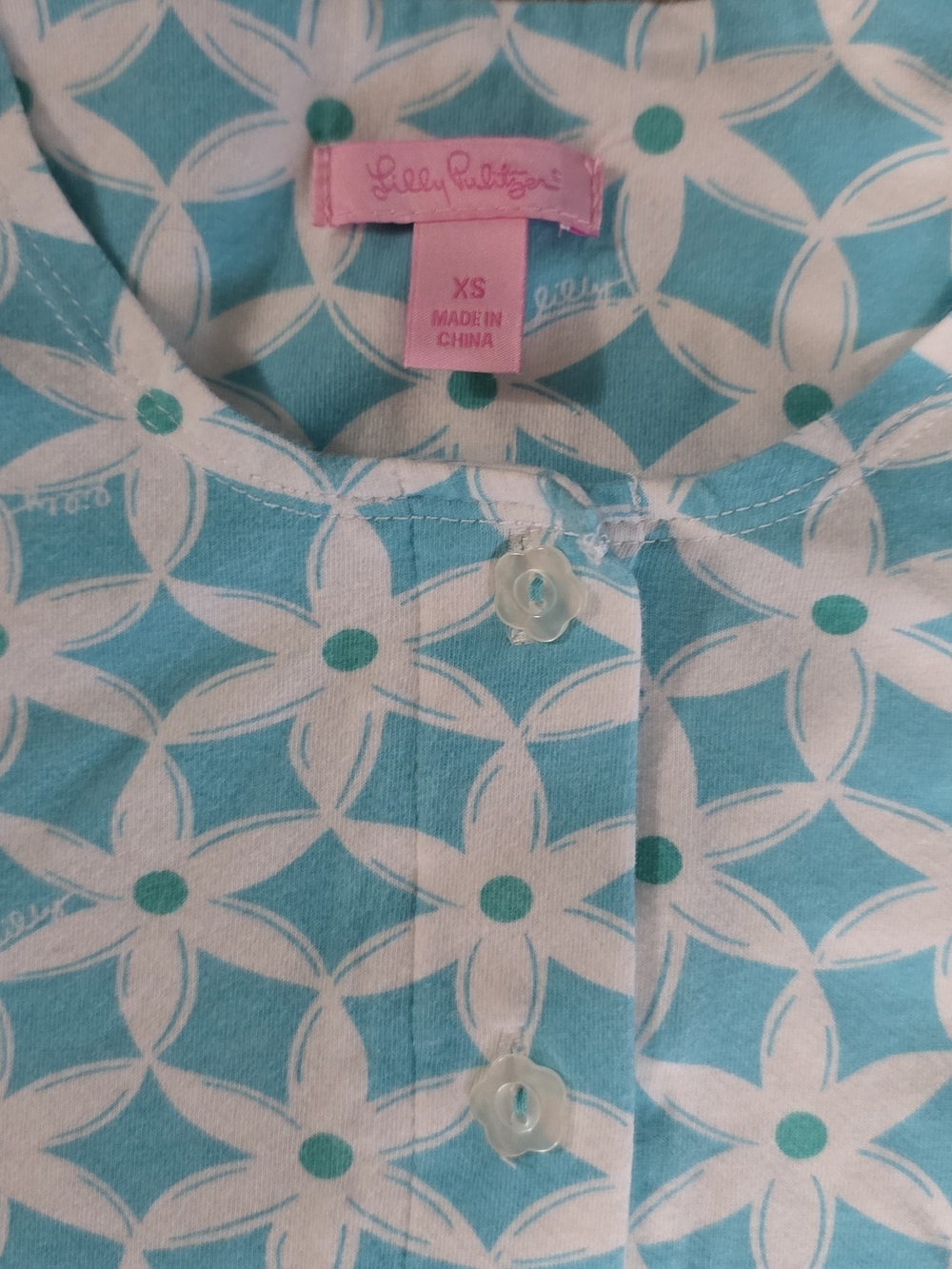 Lilly Pulitzer Light Blue Floral 2pc Pj Set - Picture 3 of 5